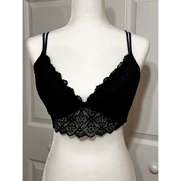Auden black lace lightly lined bralette sz L - Picture 1 of 8